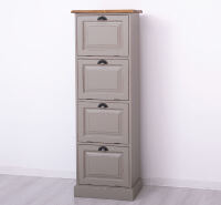Aktenschrank mit Kippfächern im Landhausstil braungrau