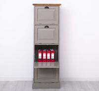Aktenschrank mit Kippfächern im Landhausstil braungrau