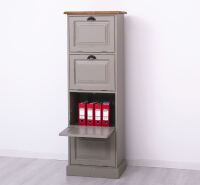 Aktenschrank mit Kippfächern im Landhausstil braungrau