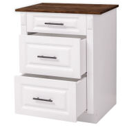 Landhausstil Küchenmodul mit Schublade und Auszügen - Kiefernplatte
