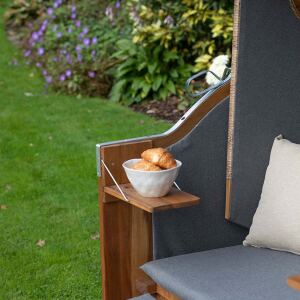 Strandkorb Trend walnut beige/grau