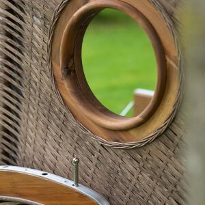 Strandkorb Trend walnut beige/grau