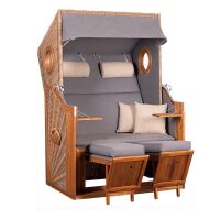 Strandkorb Trend walnut beige/grau