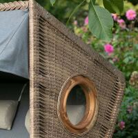Strandkorb Trend walnut beige/grau