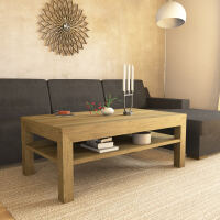 Eleganter Massivholztisch Eiche mit Stauraum 120x70cm