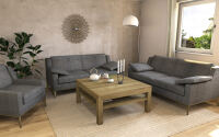 Massivholz-Couchtisch mit Ablage 100x100cm Eiche