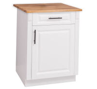 Landhausstil MDF Küchenunterschrank mit Schublade - Eichenplatte
