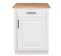Landhausstil MDF Küchenunterschrank mit Schublade - Eichenplatte