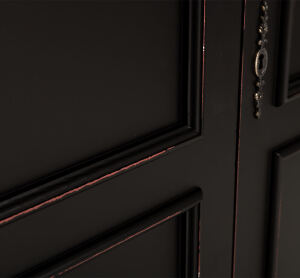 Kleiderschrank im Landhausstil mit Schubladen schwarz shabby-chic