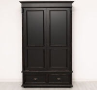 Kleiderschrank im Landhausstil mit Schubladen schwarz shabby-chic