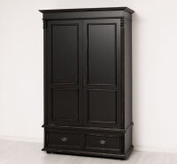 Kleiderschrank im Landhausstil mit Schubladen schwarz shabby-chic