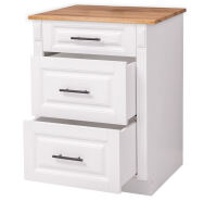 Landhausstil Küchenmodul mit Schublade und Auszügen - Eichenplatte
