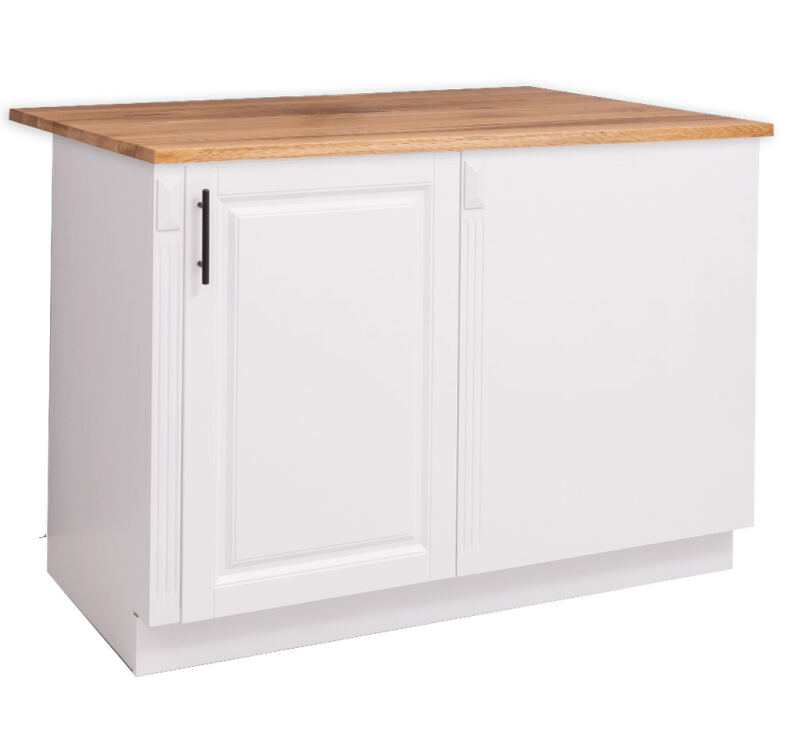 Landhausstil Küchen-Eckunterschrank links - Eichenplatte