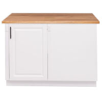 Landhausstil Küchen-Eckunterschrank links - Eichenplatte