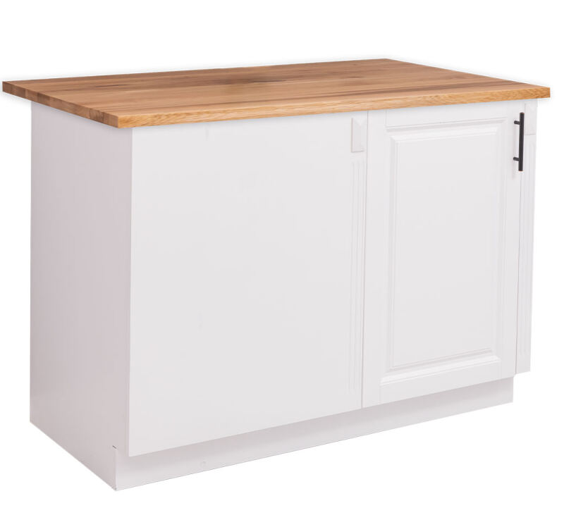 Landhausstil Küchen-Eckunterschrank rechts - Eichenplatte