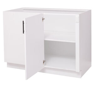 Landhausstil Küchen-Eckunterschrank rechts - Eichenplatte