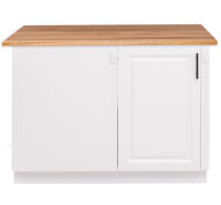 Landhausstil Küchen-Eckunterschrank rechts - Eichenplatte