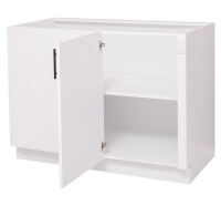 Landhausstil Küchen-Eckunterschrank rechts - Eichenplatte