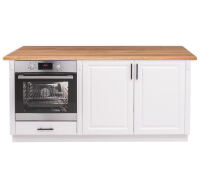 Landhausstil Küchenunterschrank für Backofen und Spüle - Eichenplatte