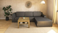 Couchtisch aus Eiche Massivholz 70x70cm mit Ablage