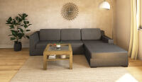 Eiche Massivholz Couchtisch quadratisch 70x70cm mit Glasplatte
