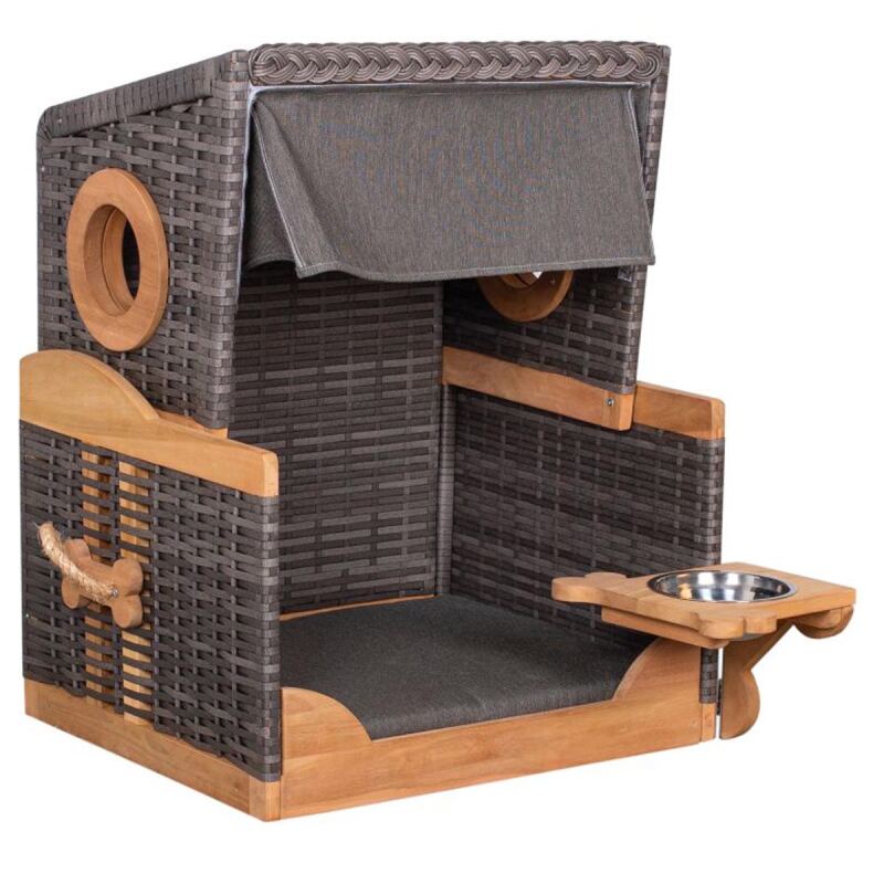 Hundestrandkorb grau-braun Design 464