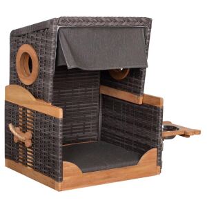 Hundestrandkorb grau-braun Design 464