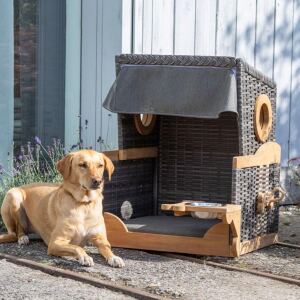 Hundestrandkorb grau-braun Design 464