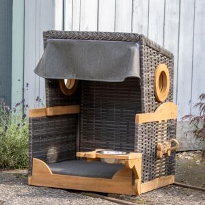 Hundestrandkorb grau-braun Design 464