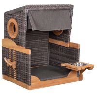 Hundestrandkorb grau-braun Design 464