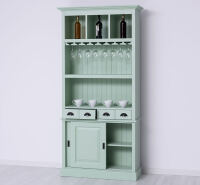 Barregal im Landhausstil mit Weinglasaufbewahrung mint-pastellgrün