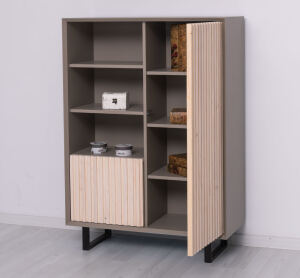 Highboard Skandi mit Holztüren in Lamellenoptik shabby chic / antik look