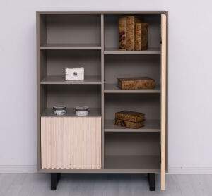 Highboard Skandi mit Holztüren in Lamellenoptik shabby chic / antik look