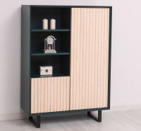 Highboard Skandi mit Holztüren in Lamellenoptik shabby chic / antik look