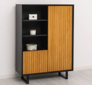 Highboard Skandi mit Holztüren in Lamellenoptik Konfigurator alles frei wählbar