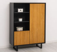 Highboard Skandi mit Holztüren in Lamellenoptik Konfigurator alles frei wählbar