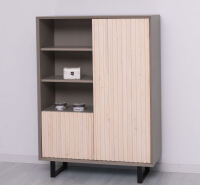 Highboard Skandi mit Holztüren in Lamellenoptik Konfigurator alles frei wählbar