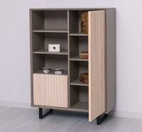 Highboard Skandi mit Holztüren in Lamellenoptik Konfigurator alles frei wählbar