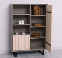 Highboard Skandi mit Holztüren in Lamellenoptik Konfigurator alles frei wählbar