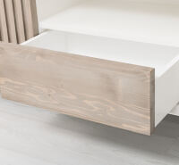 TV Lowboard Skandi mit Holztüren in Lamellenoptik