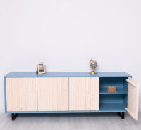 Sideboard Skandi mit Holztüren in Lamellenoptik