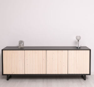 Sideboard Skandi mit Holztüren in Lamellenoptik Konfigurator alles frei wählbar