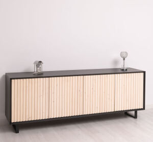 Sideboard Skandi mit Holztüren in Lamellenoptik Konfigurator alles frei wählbar