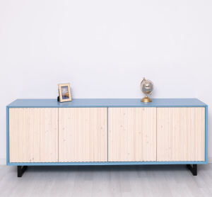 Sideboard Skandi mit Holztüren in Lamellenoptik Konfigurator alles frei wählbar