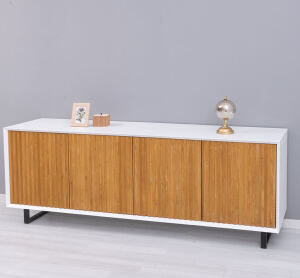 Sideboard Skandi mit Holztüren in Lamellenoptik Konfigurator alles frei wählbar
