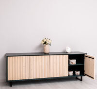 Sideboard Skandi mit Holztüren in Lamellenoptik Konfigurator alles frei wählbar