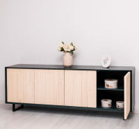 Sideboard Skandi mit Holztüren in Lamellenoptik Konfigurator alles frei wählbar