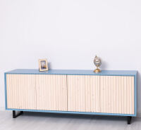 Sideboard Skandi mit Holztüren in Lamellenoptik Konfigurator alles frei wählbar