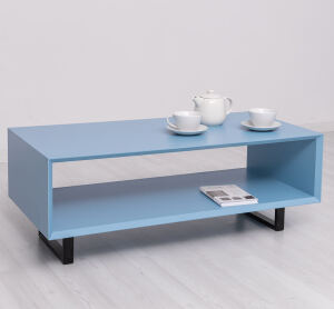 Couchtisch Skandi mit schwarzen Metallfüßen
