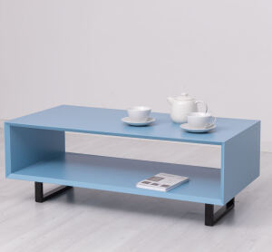 Couchtisch Skandi mit schwarzen Metallfüßen